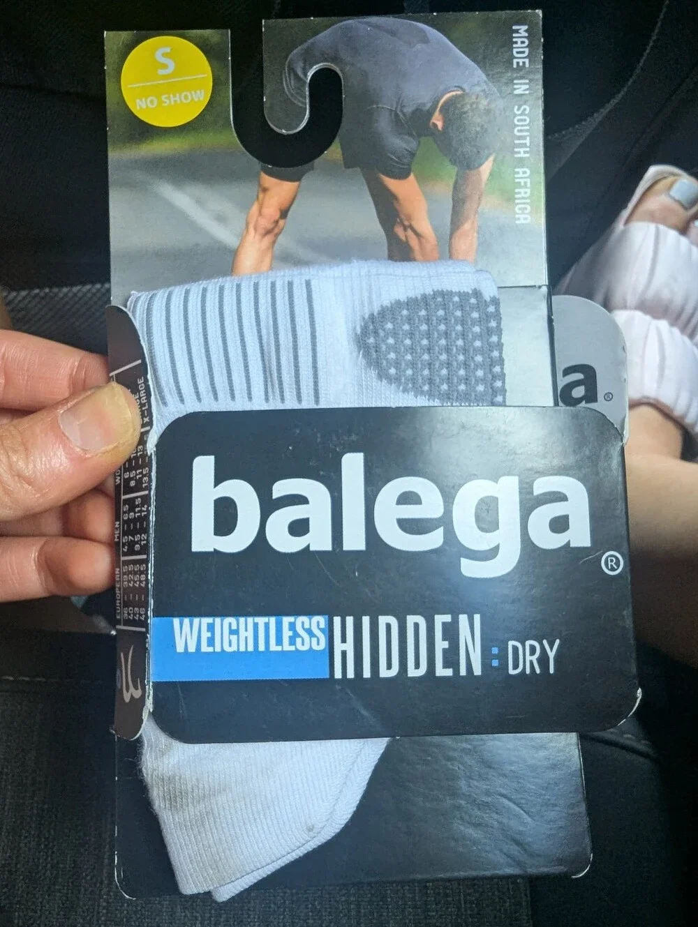 Balega Hidden Dry no-show running socks in white